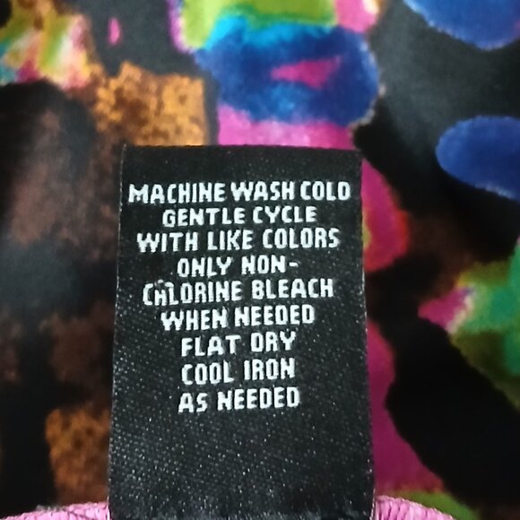 Peck & Peck Top PL Large Petite Hi Low 3/4 Sleeve Sheer Back Colorful Tunic - Picture 8 of 8